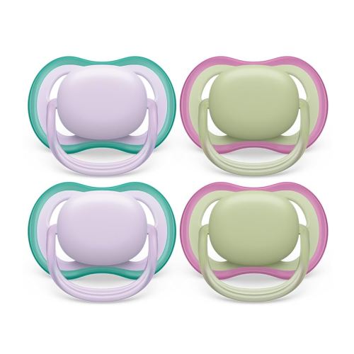 Philips Avent Ultra Air Pacifier - 4 x Light, Breathable Baby Pacifiers for Babies Aged 0-6 Months, BPA Free with Sterilizer Carry Case, SCF085/50
