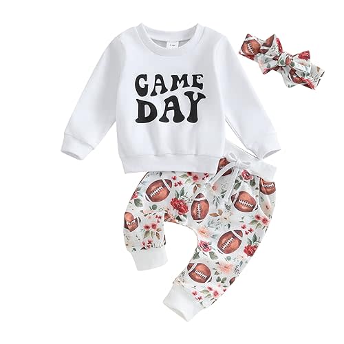 3Pcs Baby Girl Outfits Daisy Sweatshirt + Pants + Headband Infant Fall Winter Clothes