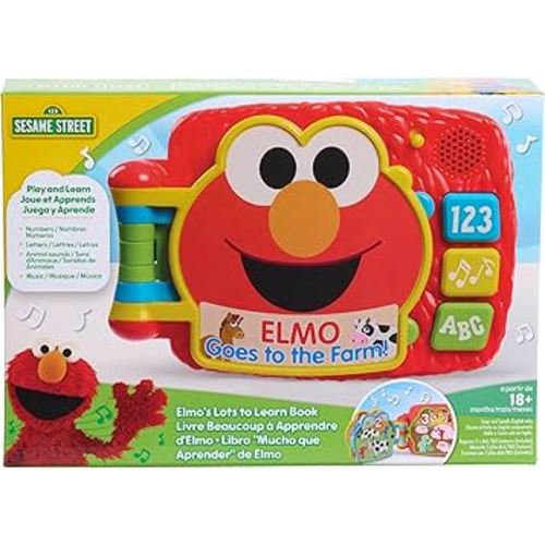 Just Play Sesame Street Elmo’s Lots to Learn 6.25 Inch Book, Learning and Education, Kids Toys for Ages 18 Month
