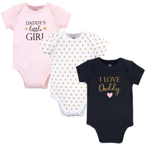 Hudson Baby Infant Girl Cotton Bodysuits 3pk, Girl Daddy, Size: 9-12 months