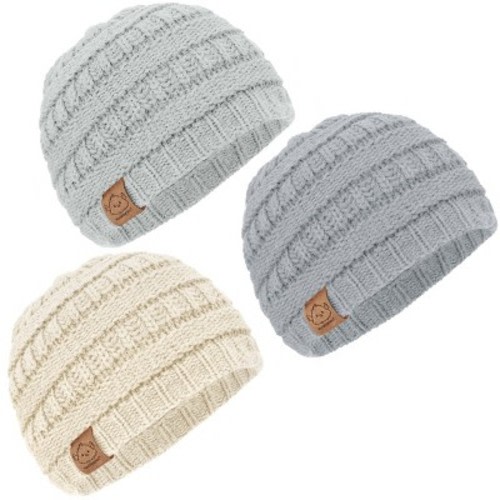 KeaBabies 3pk Warmzy Baby Beanies, 0-36 months Baby Hats, Kids Winter Hat for Baby Boys, Girls, Newborn, Infant, Toddler