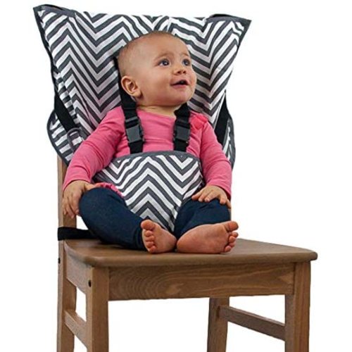 The Original Easy Seat Portable High Chair - Quick, Easy, Convenient Cloth Travel High Chair Fits in Your Hand Bag for a Happier, Safer Infant/Toddler (Chevron)
