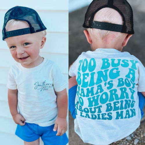 (BOY) Busy Being A Mama’s Boy Short Sleeve Kids Tee