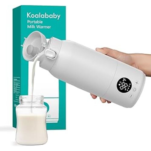 Portable Bottle Warmer – Fast Heating Milk Warmer for Travel, Breast Milk & Formula, 17oz Leak-Proof Stainless Steel, IPX6 Waterproof, Rechargeable with Long Battery Life