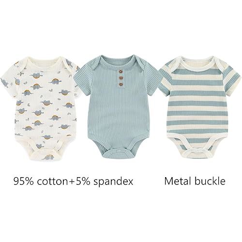 Newborn Baby Ribbed Bodysuit Cotton Baby Boy Girl Clothes 0-12 Months