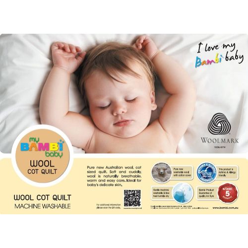 My Bambi Baby Wool Cot Quilt White