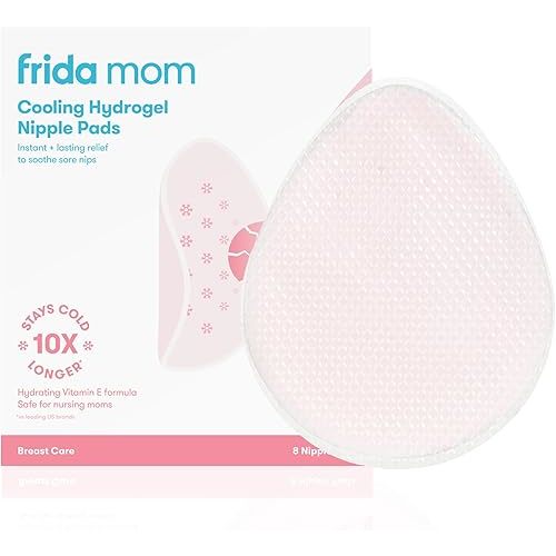 Frida Mom Nursing Pads, Cooling Hydrogel Nipple Pads for Hydration and Soothing Sore Nipples, Breastfeeding Essentials, 8ct