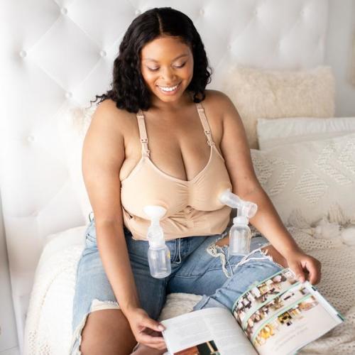 Sublime® Hands-Free Pumping & Nursing Bra | Beige