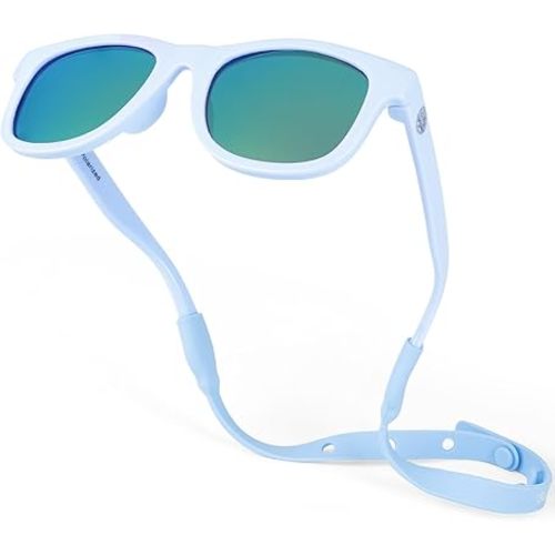 Polarized Baby Sunglasses With Strap - Unbreakable Flexible Infant Sunglasses For Toddlers Newborns 0-24 Months
