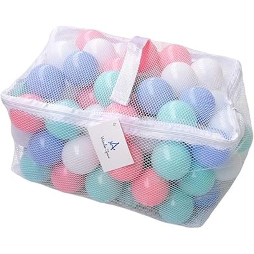 Wonder Space Soft Pit Balls, Chemical-Free Crush Proof Plastic Ocean Ball, BPA Free with No Smell, Safe for Toddler Ball Pit/Kiddie Pool/Indoor Baby Playpen