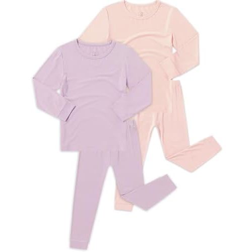 JunNeng Bamboo Viscose Pajamas for Toddler Baby, Boys Girls Solid Snug Fit Pajamas Long Sleeve Sleeper