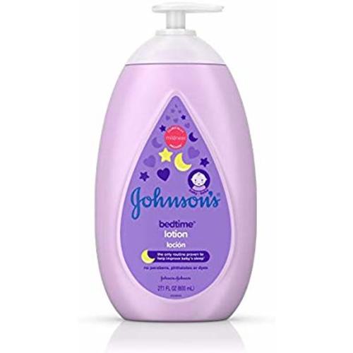 Johnson's Moisturizing Bedtime Baby Lotion with NaturalCalm Essences to Soothe and Relax, Hypoallergenic and Paraben-, Phthalate- and Dye-Free Baby Skin Care, 27.1 fl. oz - 27.1 Fl Oz (Pack of 1)