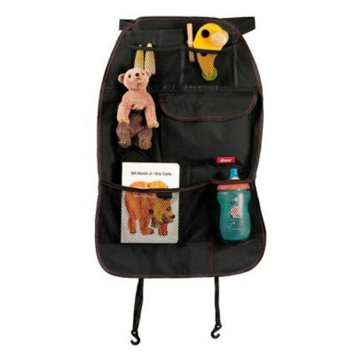 Diono Stow 'n Go Car Back Seat Organizer, Kick Mat Seat Protector, 7 Pockets, 2 Drinks Holders, Black