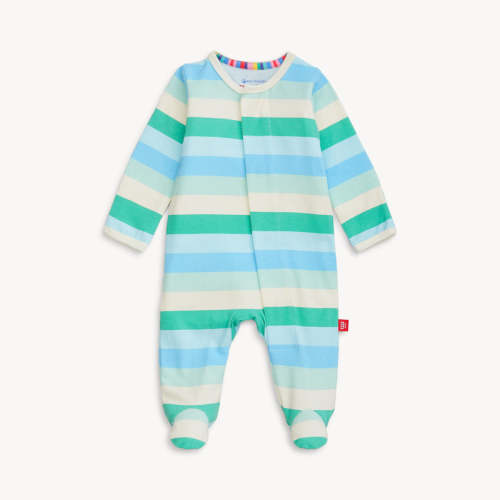 blue stripe cloudstretch™ magnetic parent favorite footie