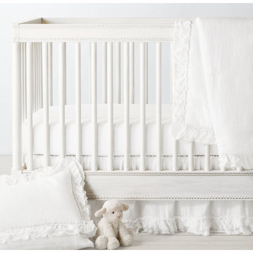 Ruffled Washed Cotton Gauze Crib Skirt | RH Baby & Child
