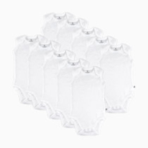 Honest Baby Clothing 10-Pack Organic Cotton Sleeveless Bodysuits, Honestly Pure White - Honestly Pure White, 0-3 M