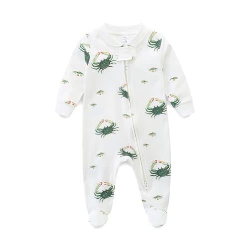 Unisex Baby Boy and Girl Zipper Onesie Toddler Footie One-Piece Infant Romper Jumpsuit