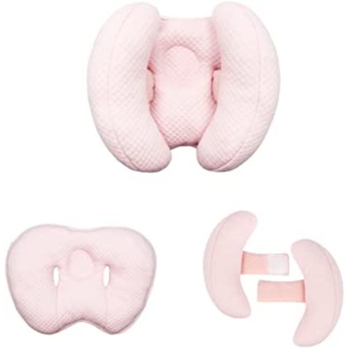 2 in 1 Baby Support Pillow, Banana Shape Baby Neck Head Travel Pillow Stroller Insert Cushion for Kids, Toddler, Pink