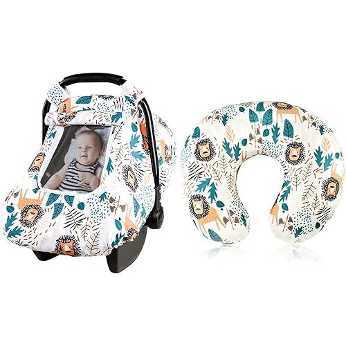 Car Seat Covers for Babies, Nursing Pillow Cover, Carseat Cvoer for Boys and Girls, Breastfeeding Pillow Cover, Lion