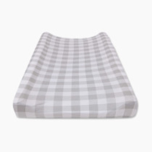 Burt's Bees Baby Organic Cotton Jersey Changing Pad Cover - Fog Buffalo Check