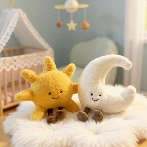Sun And Moon Plush Toys Soft Weather Pillows Nursery Decor Baby Shower Gift Cute Stuffed Plushie Kids Room Cushion Birthday Gifts