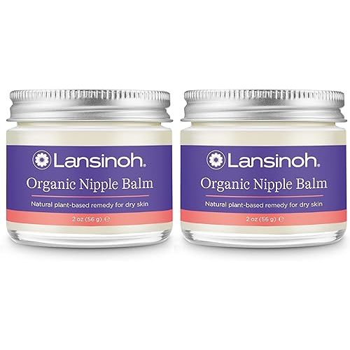 Lansinoh Organic Nipple Butter, Nipple Cream Safe for Breastfeeding Baby, Postpartum Essentials for Mom, 2 Pack, 4 Ounces Total