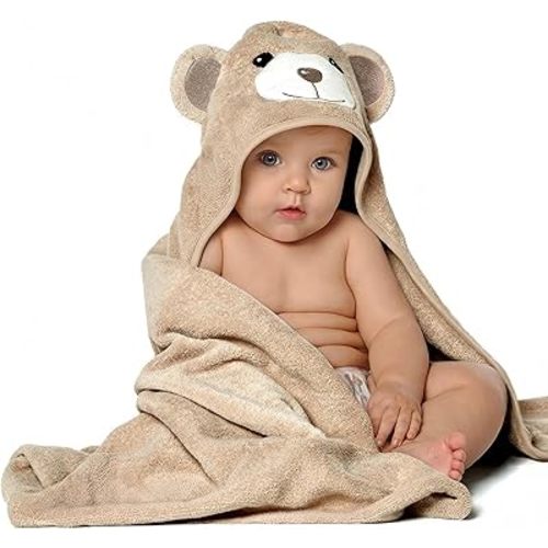 MINIBOO Hooded Baby Towels for Newborn - Super Soft Baby Bath Towels with Hood, Highly Absorbent Viscose Made from Bamboo Hooded Towel for Infant, Toddler and Kids, Baby Essentials