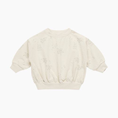 Quincy Mae Relaxed Sweatshirt - Natural, 0-3 M