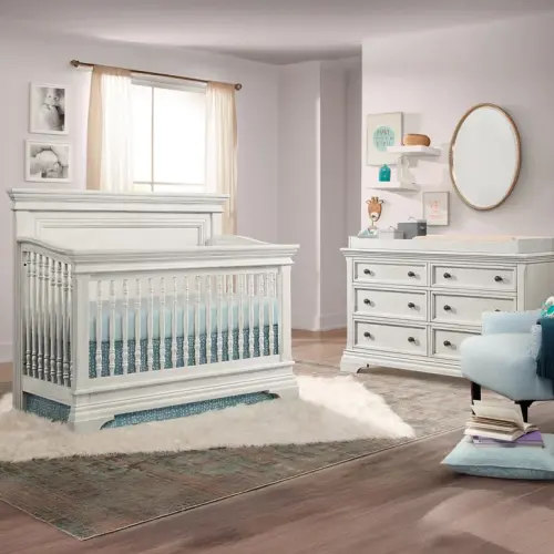 Imagio Baby Ashley 2-piece Crib Set, Brushed White | Costco