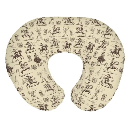 Vintage Cowboy Baby Nursing Pillow Covers for Boy Girl Western Horses Boots Hats Nursing Pillow Slipcovers for Breastfeeding Pillows Country Western Soft Stretchy Removable Covers for Newborn Infant