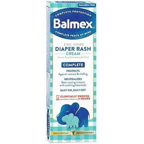 BALMEX Complete Protection Zinc Oxide Diaper Rash Cream, Advanced Formula, 2 Oz (2 Pack)