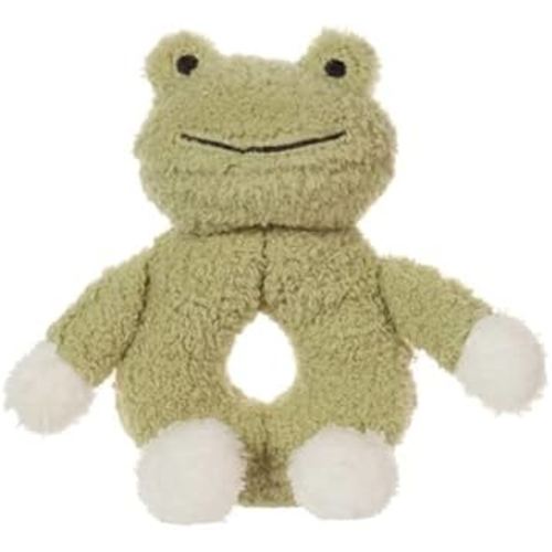 Apricot Lamb Baby Frog Soft Rattle Toy, Plush Stuffed Animal for Newborn Soft Hand Grip Shaker Over 0 Months (Frog, 6 Inches)