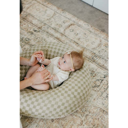 Uppi Nursing Pillow w/ Checkered Sage Cover