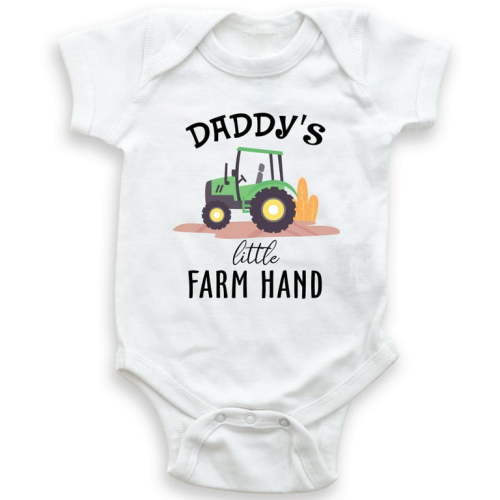 Daddy's Little Farm Hand - Baby Bodysuit - Cute Future Farmer - Baby Shower Gift