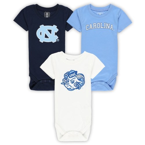 Infant Wes & Willy North Carolina Tar Heels Three-Pack Bodysuit Set