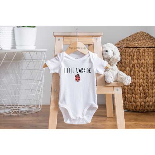 Little Heart Warrior Baby Onesie®, CHD Awareness, Gift for Baby After Surgery