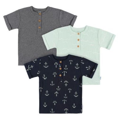 Gerber Toddler Boys' Henley T-shirts - Sun - 12 Months - 3-Pack