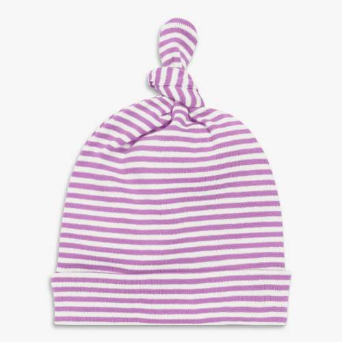 Clearance baby organic hat in mini stripe - Lavender / ivory mini stripe / OS