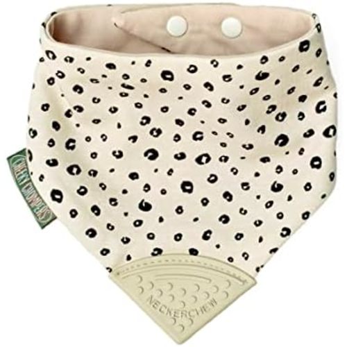 Cheeky Chompers Neckerchew Teething Bib, 2-in-1 Bandana Style Bib w/Food Grade Silicone Teether