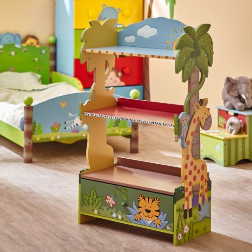Fantasy Fields by Teamson Kids Sunny Safari 3-Tier Toy Storage Bookshelf & Drawer & Reviews | Wayfair