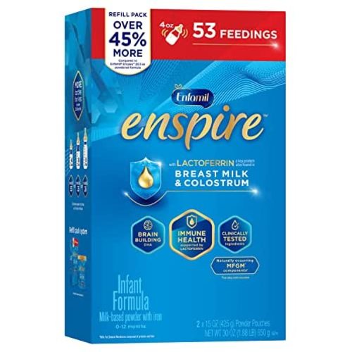Enfamil Enspire Infant Formula with Immune-Supporting Lactoferrin, Brain Building DHA, 5 Nutrient Benefits in 1 Formula, Our Closest Formula to Breast Milk, Non-GMO, Powder Refill Box, 30 Oz