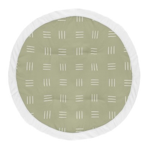 Sweet Jojo Designs Boy or Girl Gender Neutral Unisex Baby Tummy Time Playmat Boho Hatch Green and White