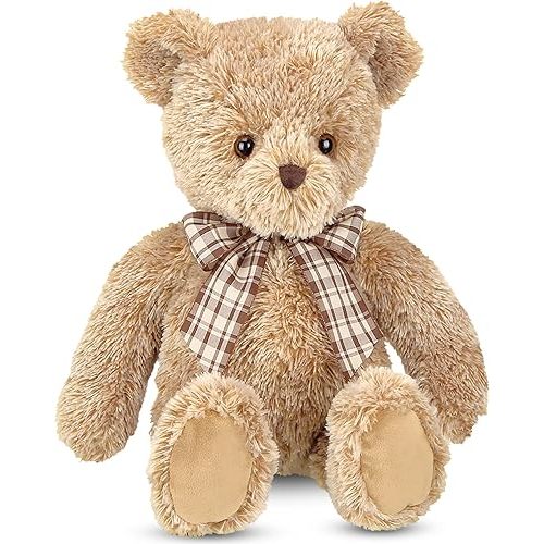Bearington Collection Thornton 15.5-Inch Teddy Bear Plush - Old-Fashioned Teddy Bear Stuffed Animal for Baby