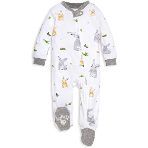 Burt's Bees Baby Boys' Sleep and Play Pjs, 100% Organic Cotton One-piece Zip Front Romper Jumpsuit Pajamas