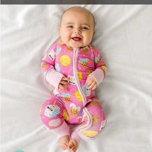 Pink Cookies & Milk Zippy - Little Sleepies