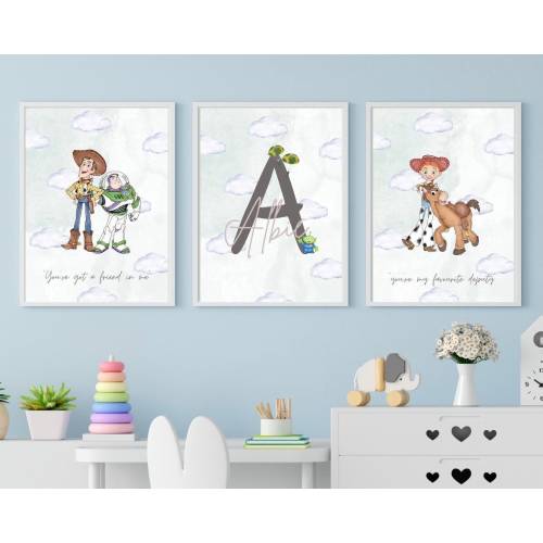 Personalized Toy Story Digital Prints - Set of Three - Custom Toy Story Bedroom Decor with Quotes