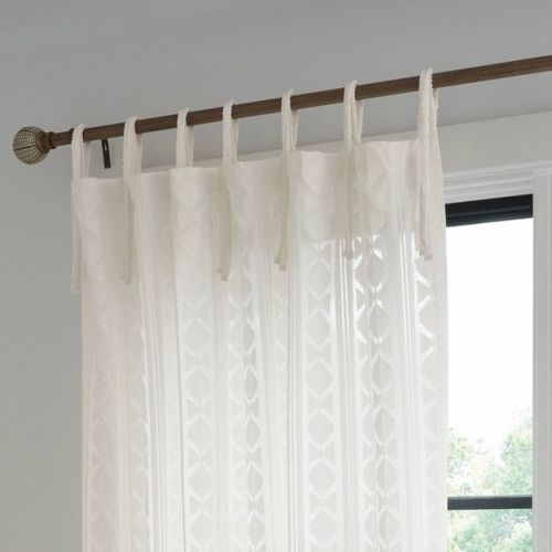 54"x63" Light Filtering Boho Diamond Clip Curtain Panel Blue - Threshold™