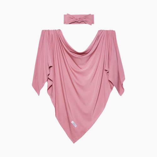Posh Peanut Swaddle Headband Set - Dusty Rose Pink