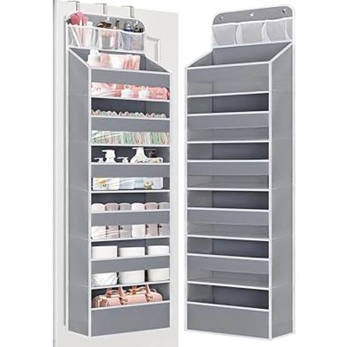 Over Door Hanging Organizer, No Tilt Baby Closet Organizer for Diaper Kids Toys Shoes Over Door Storage Organizer with 6 Large Capacity Pockets for Newborn Essentials Nursery Bedroom Bathroom