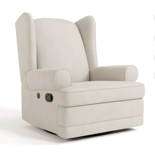 Storkcraft Planner Reclinable para Guardería Infantil con Respaldo de Ala Serenity con USB, Marfil